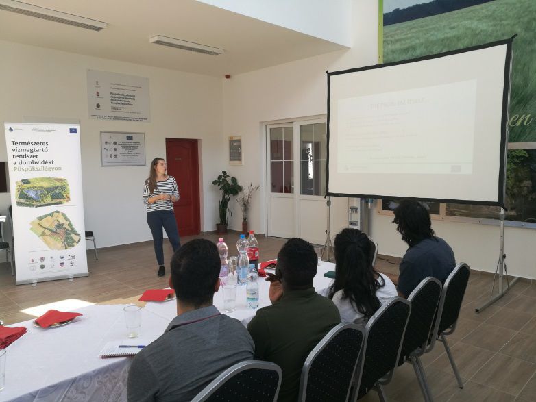 Zsuzsanna Hercig (Ministry of Interior) presenting the project to the international students