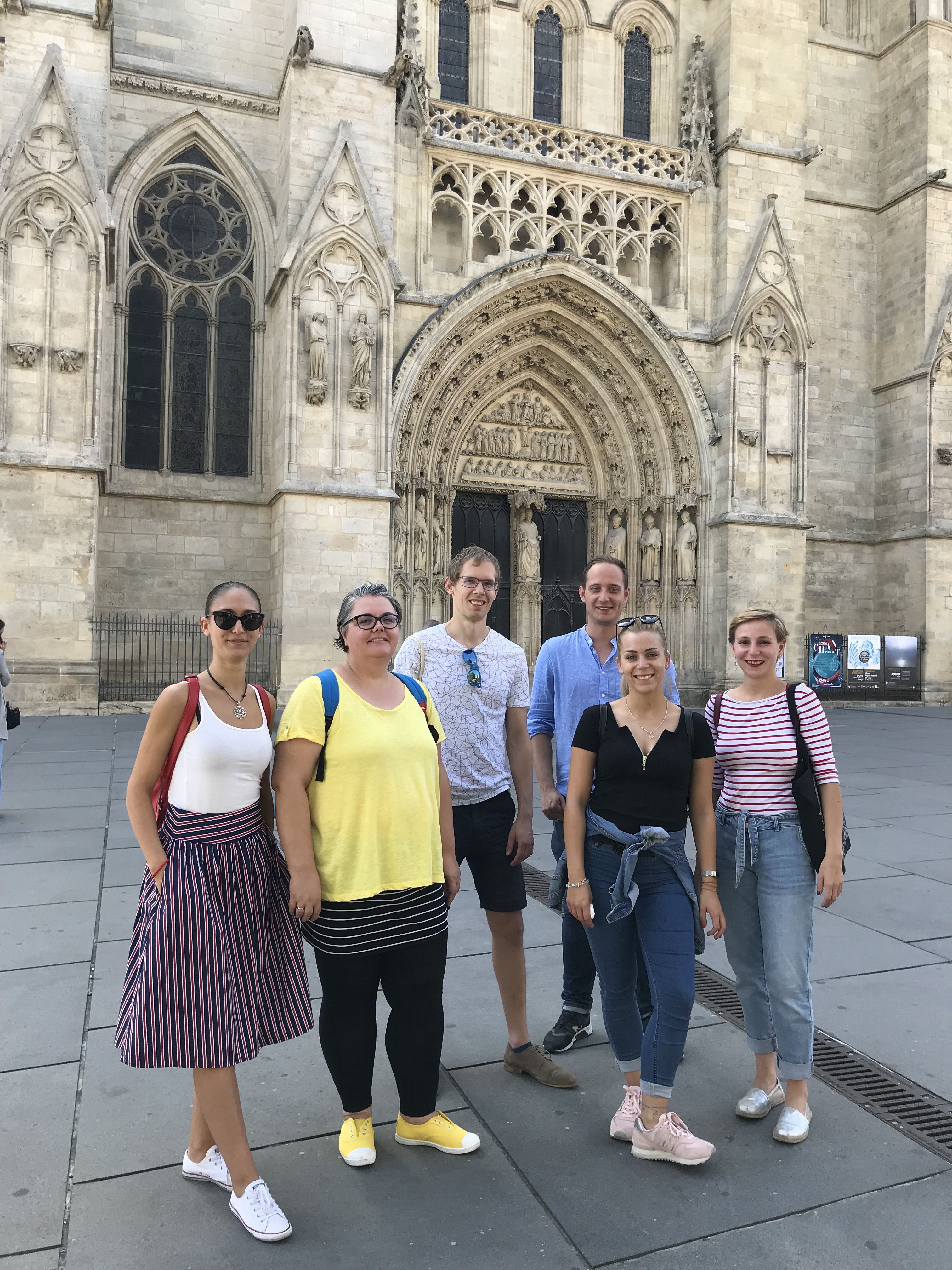 Participants in front of the Cathedral of Bordeaux